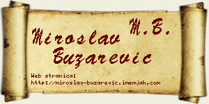 Miroslav Buzarević vizit kartica